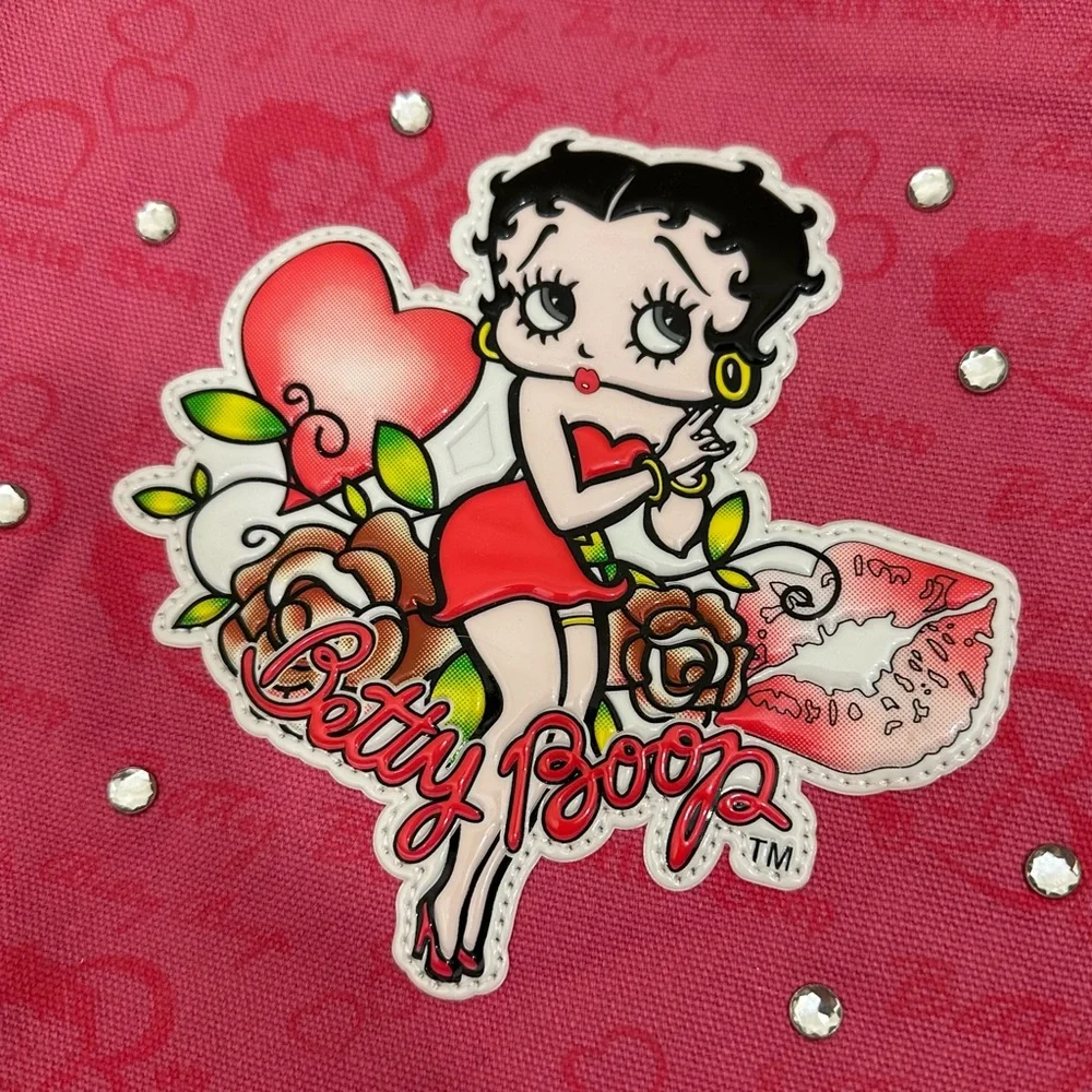 Pink Betty Boop Rhinestone Messenger Bag - Picture 3 of 16